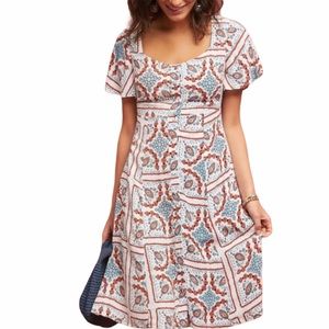 Maeve Praslin Lion Button Down Dress. Size 8